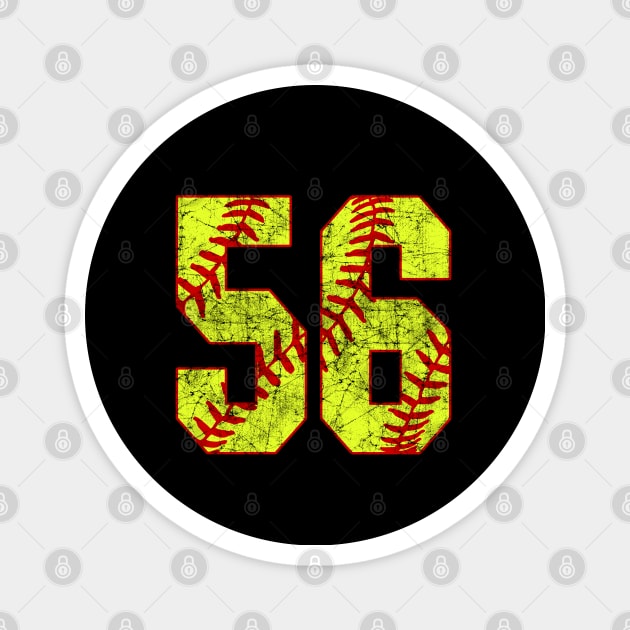 Fastpitch Softball Number 56 #56 Softball Shirt Jersey Uniform Favorite Player Biggest Fan Magnet by TeeCreations